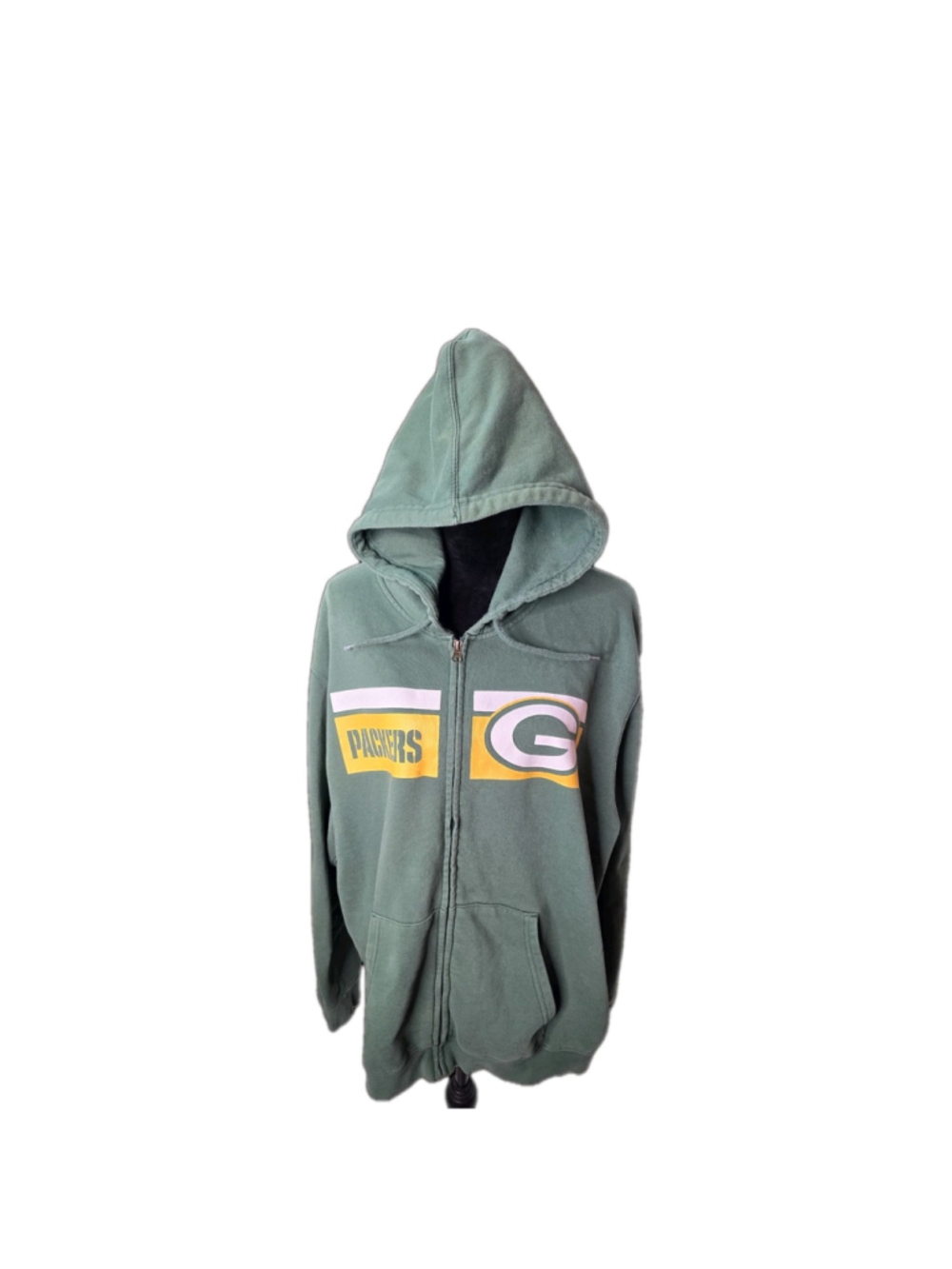 Green Bay Packers Hoodie Men’s X Large Majestic Full Zip NFL Football Sweatshirt
